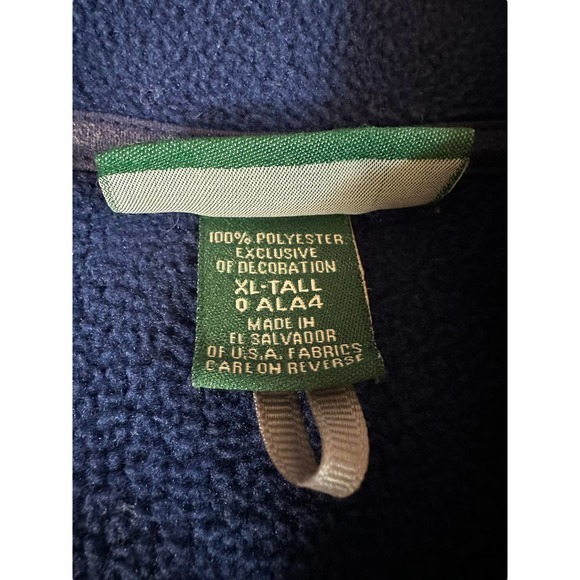 Vintage L.L. Bean Full Zip Fleece Jacket Dark Blue Size: 2X-Tall - Picture 2 of 3